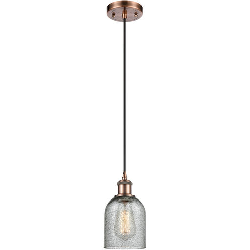 Ballston Caledonia 1 Light 5 inch Antique Copper Mini Pendant Ceiling Light in Charcoal Glass, Ballston