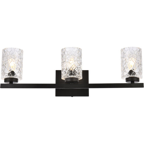 Cassie 3 Light 24 inch Black Bath Sconce Wall Light
