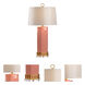 Shayla Copas 33 inch 100.00 watt Coral/Antique Gold Leaf/Clear Table Lamp Portable Light