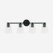 Baker 4 Light 32 inch Matte Black Vanity Light Wall Light