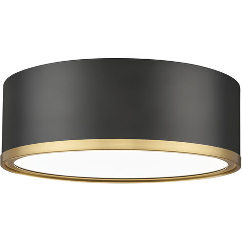 Bradley LED 12.25 inch Matte Black and Modern Gold Flush Mount Ceiling Light
