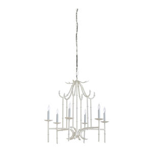 Wildwood 6 Light 27 inch White Diamond Chandelier Ceiling Light