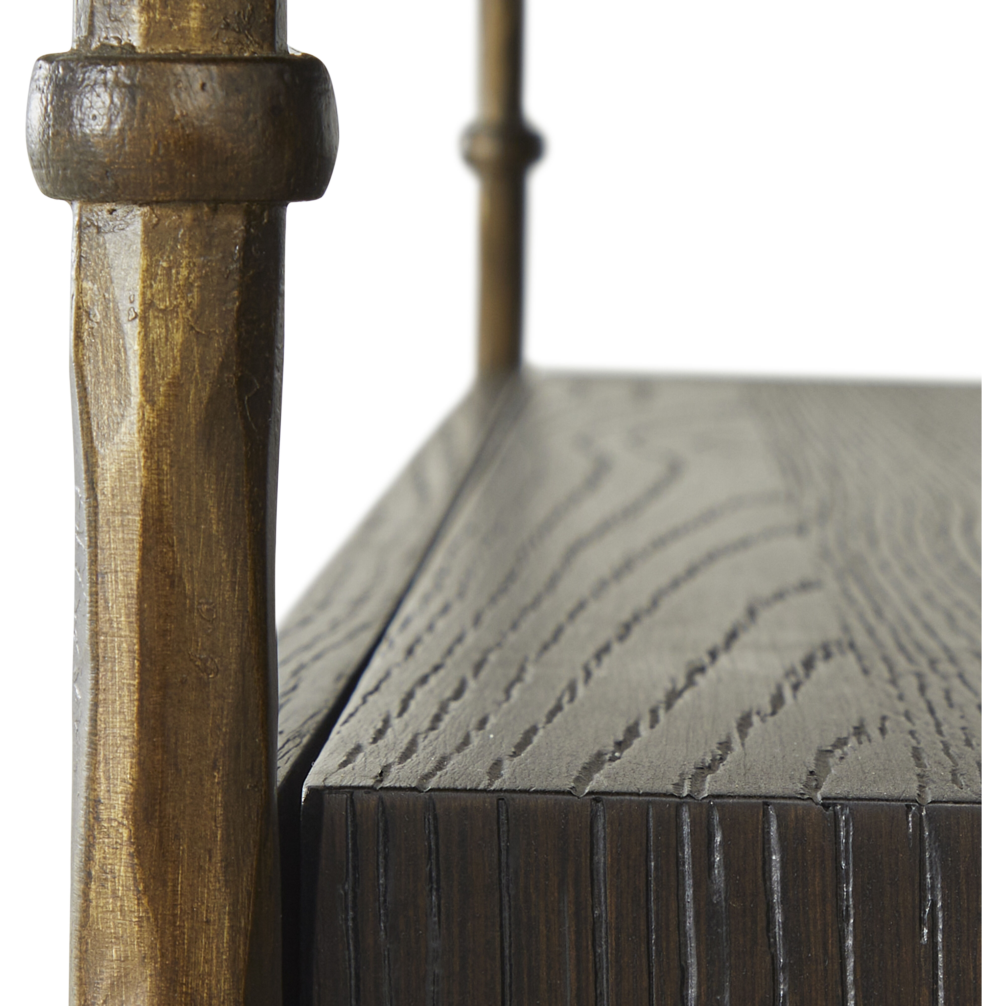 Reese 38.5 X 32.5 inch Cerused Forest Black and Dark Antique Brass Nightstand