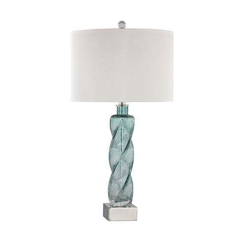 Geneva St 29 inch 150 watt Aqua/Polished Nickel Table Lamp Portable Light