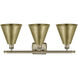 Ballston Cone 3 Light 28 inch Antique Brass Bath Vanity Light Wall Light