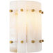 Blason Wall Lamp Wall Light in Alabaster with Antique Brass