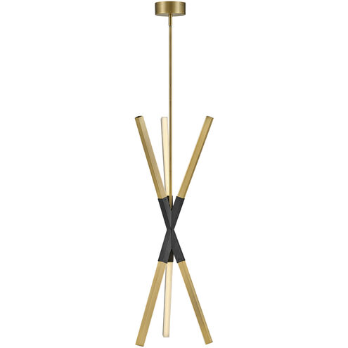 Rae LED 14.75 inch Lacquered Brass Chandelier Ceiling Light