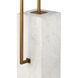 Beside 69 inch 150 watt White/Antique Brass Floor Lamp Portable Light