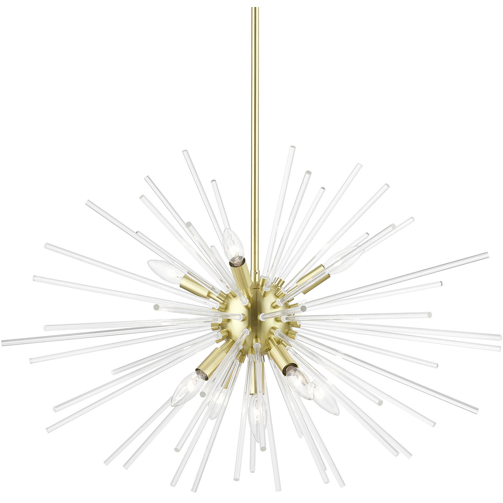 Utopia 9 Light 32 inch Satin Brass Pendant Chandelier Ceiling Light, Large