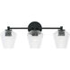 Beau 3 Light 24 inch Matte Black Vanity Light Wall Light