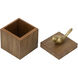 Anita 3.9 inch Brown Ash Veneer and Gold Decorative Storage Box