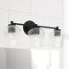 Beau 3 Light 24 inch Matte Black Vanity Light Wall Light