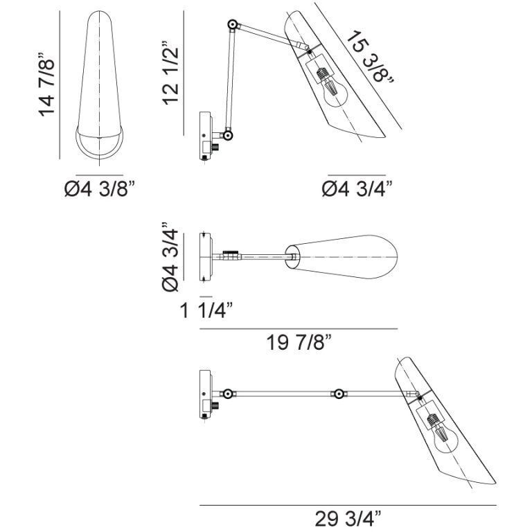 Butera 1 Light 4.75 inch Aged Gold Brass and Black Wall Sconce Wall Light