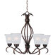 Basix 5 Light 26 inch Oil Rubbed Bronze Single-Tier Chandelier Ceiling Light in Frosted