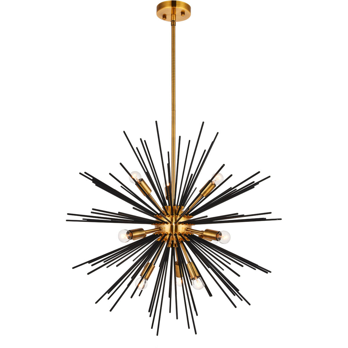 Daegan 10 Light 26 inch Light Antique Brass and Flat Black Pendant Ceiling Light