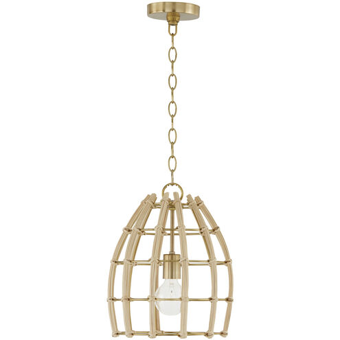 Wren 1 Light 12 inch Matte Brass Pendant Ceiling Light