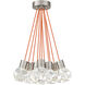 Sean Lavin Kira LED Satin Nickel Pendant Ceiling Light in Orange Cord, LED 90 CRI 3000K, Integrated LED