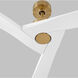 Alma 52 inch Burnished Brass with Matte White Blades Indoor/Outdoor Ceiling Fan