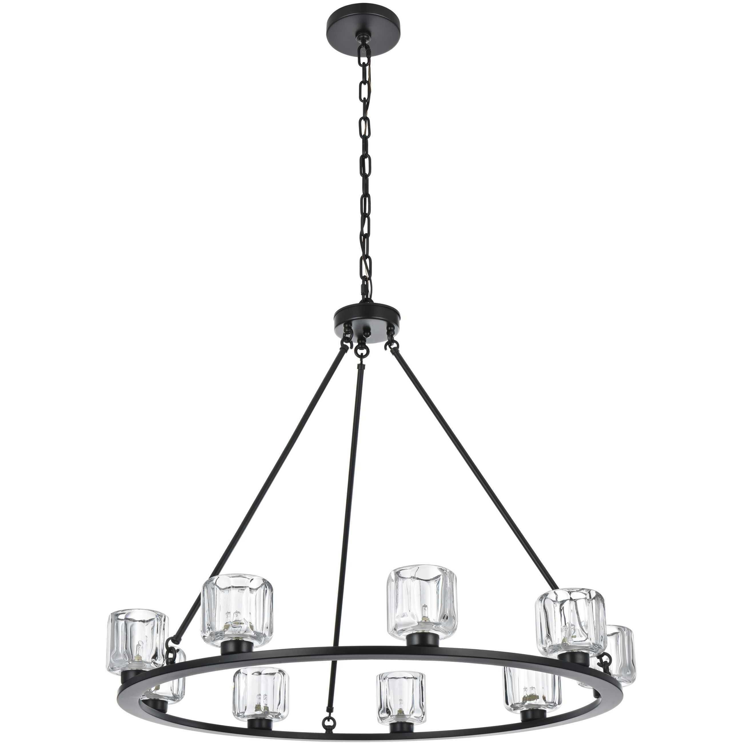 Cadence 9 Light 36 inch Black Chandelier Ceiling Light