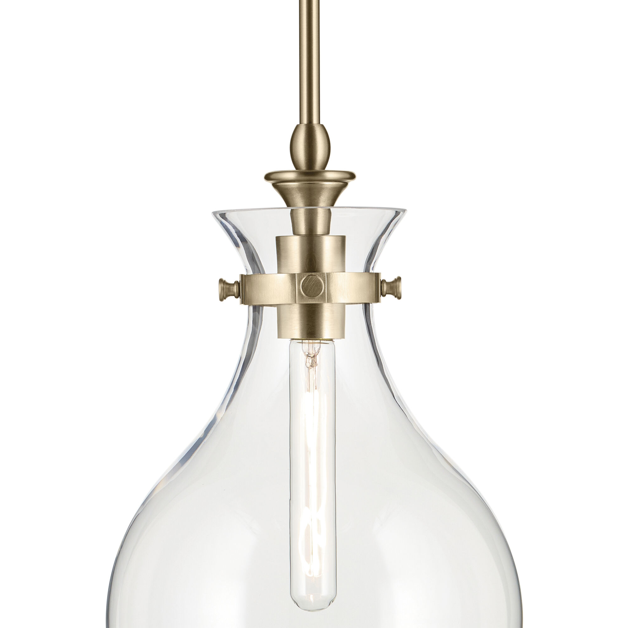 Laria 1 Light Champagne Bronze Pendant Ceiling Light in Clear