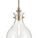 Laria 1 Light Champagne Bronze Pendant Ceiling Light in Clear