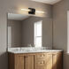 Keaton 2 Light 5 inch Midnight Black Bath Vanity Wall Light in Clear Fluted Glass