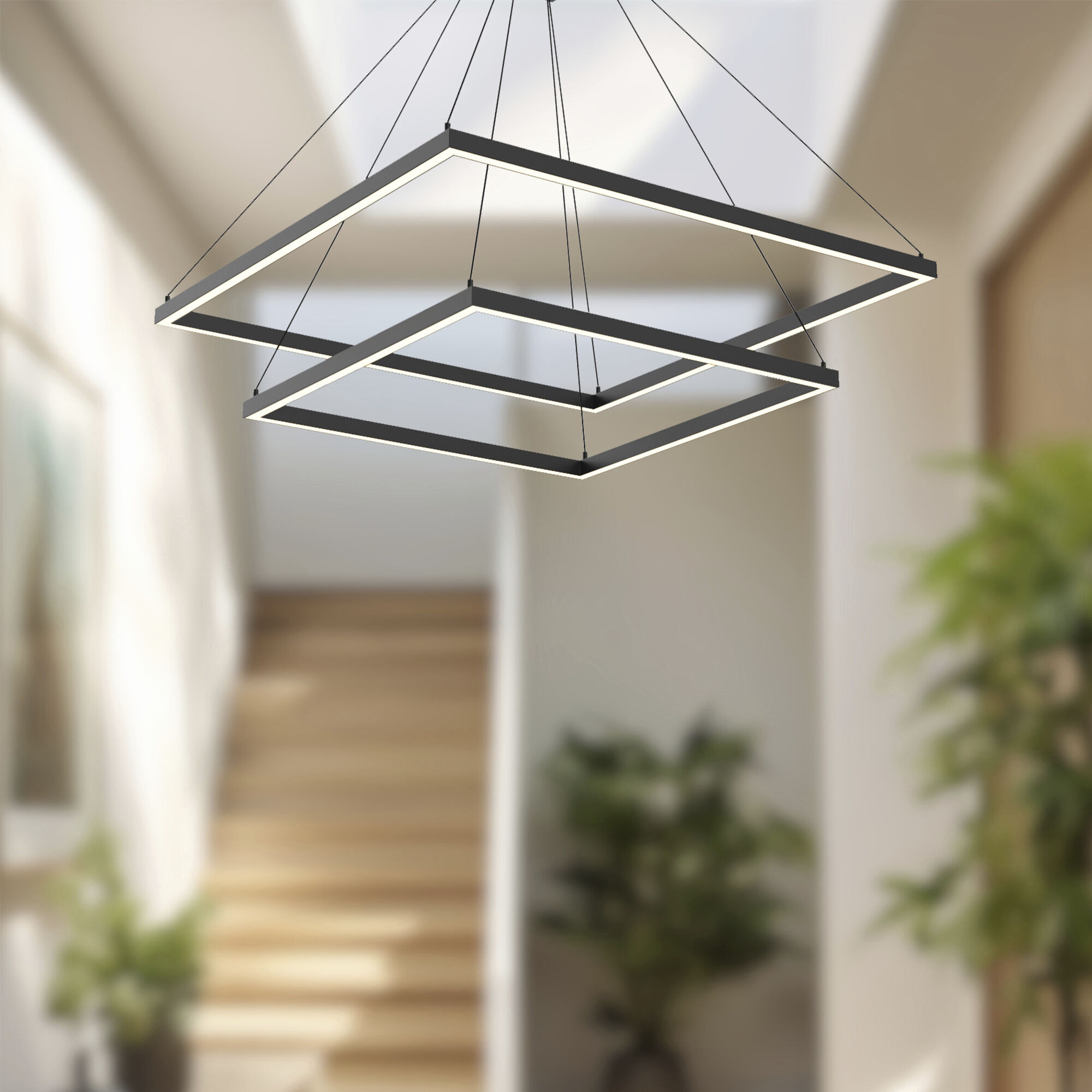 Piazza 31.5 inch Black Chandelier Ceiling Light