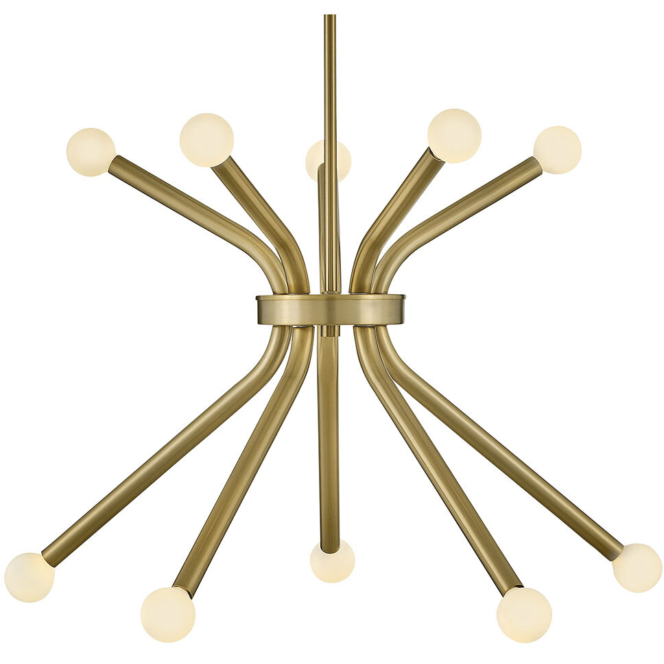 Axton LED 28 inch Lacquered Brass Chandelier Ceiling Light