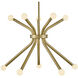 Axton LED 28 inch Lacquered Brass Chandelier Ceiling Light