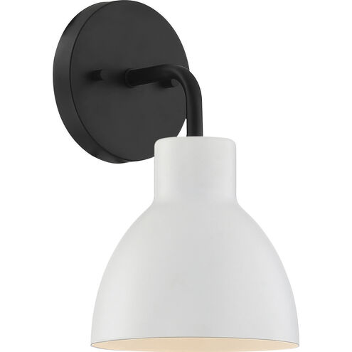 Sloan 1 Light 6 inch Matte Black and Matte White Vanity Light Wall Light