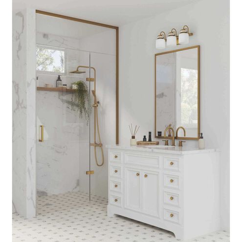 Fessler 3 Light 21.12 inch Vintage Brass Bath Light Wall Light