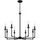 Prescott 8 Light 32 inch Matte Black Chandelier Ceiling Light