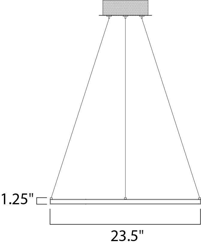 Hoops LED LED 23.5 inch Polished Chrome Single Pendant Ceiling Light