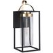 Neo 1 Light 28 inch Midnight / Satin Brass Outdoor Wall Lantern