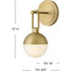 Bowie 1 Light 7.75 inch Lacquered Brass Bath Sconce Wall Light
