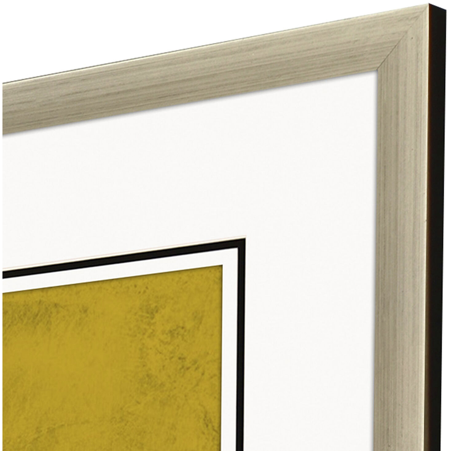 Song of the Crane Yellow and Black and Multi and White Framed Art