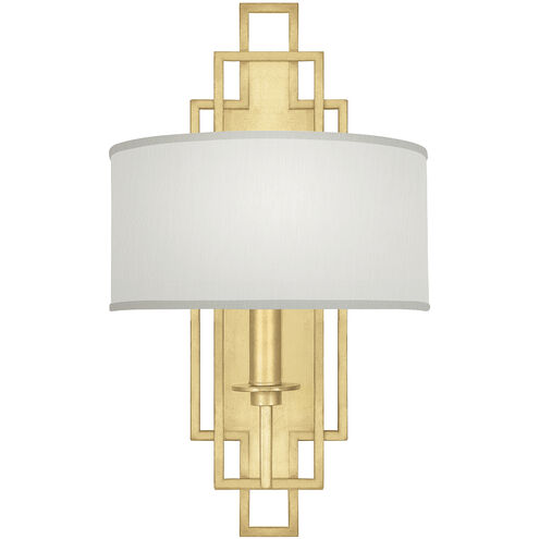 Cienfuegos Wall Sconce Wall Light in Gold Leaf, Laminated White Fabric