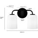 Laphia 2 Light 14 inch Matte Black Bathroom Vanity Light Wall Light