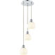 Ballston White Venetian 3 Light 12.5 inch Polished Chrome Cord Hung Multi Pendant Ceiling Light