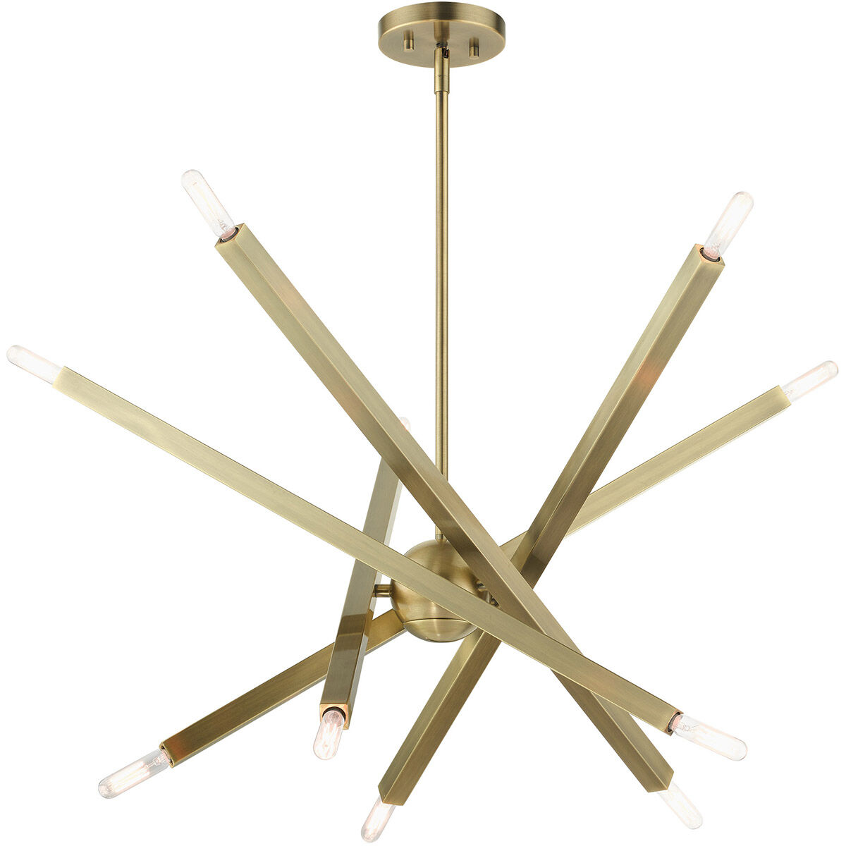 Monaco 10 Light 32 inch Antique Brass Chandelier Ceiling Light