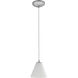 Martini 1 Light 7.25 inch Brushed Steel Pendant Ceiling Light in White