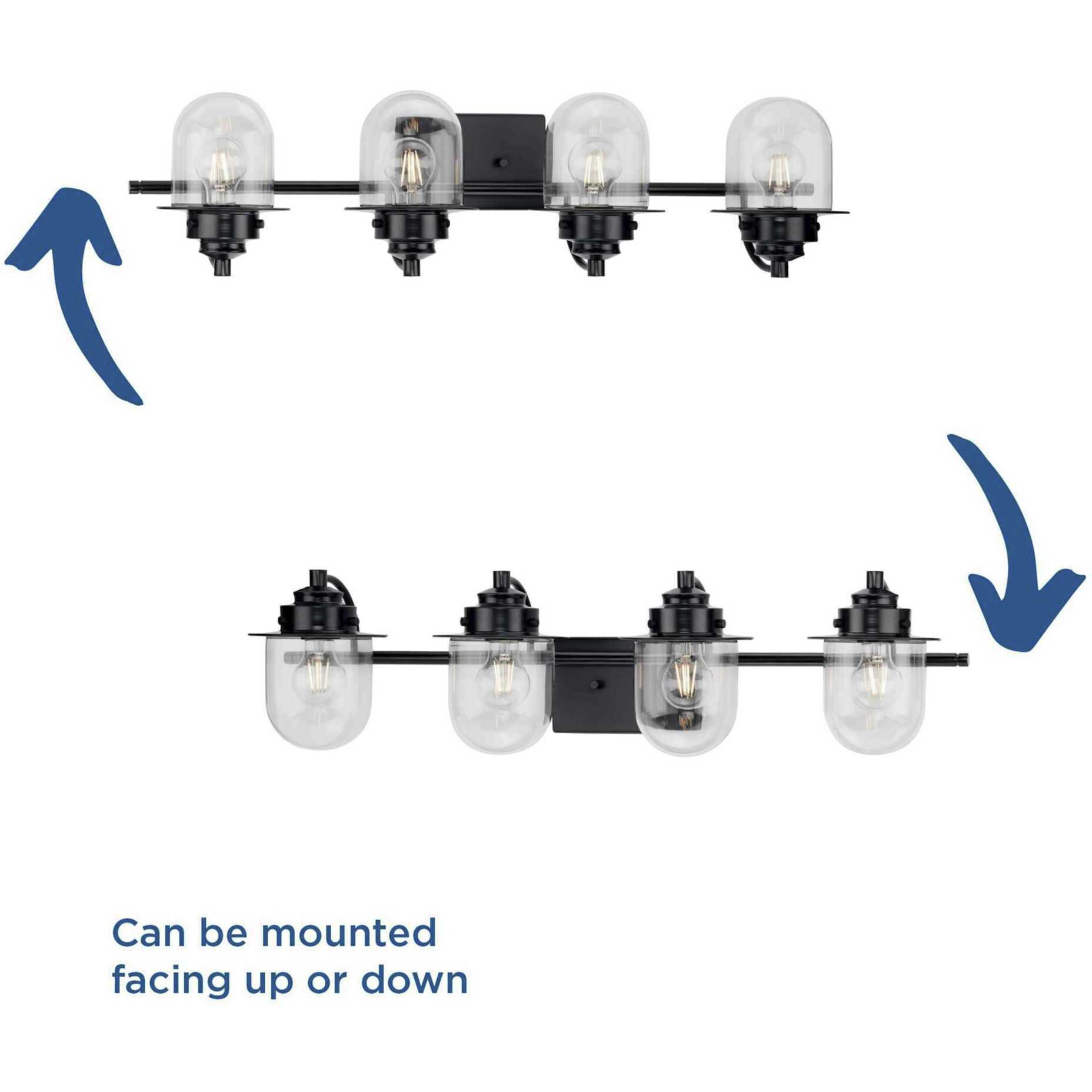 Northlake 4 Light 32.5 inch Matte Black Bath Light Wall Light