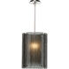Textured Glass LED 12.4 inch Flat Bronze Pendant Ceiling Light in 3000K LED, Smoke Granite, Oversized