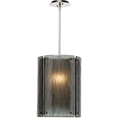Textured Glass LED 12.4 inch Graphite Pendant Ceiling Light in Rimelight Frosted, 2700K LED, Oversized