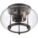 Farmhouse 3 Light 13 inch Oil Rubbed Bronze Outdoor Flush Mount