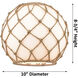 Ballston Large Farmhouse Rope LED 10 inch Antique Copper Semi-Flush Mount Ceiling Light in White Glass with Brown Rope, Ballston