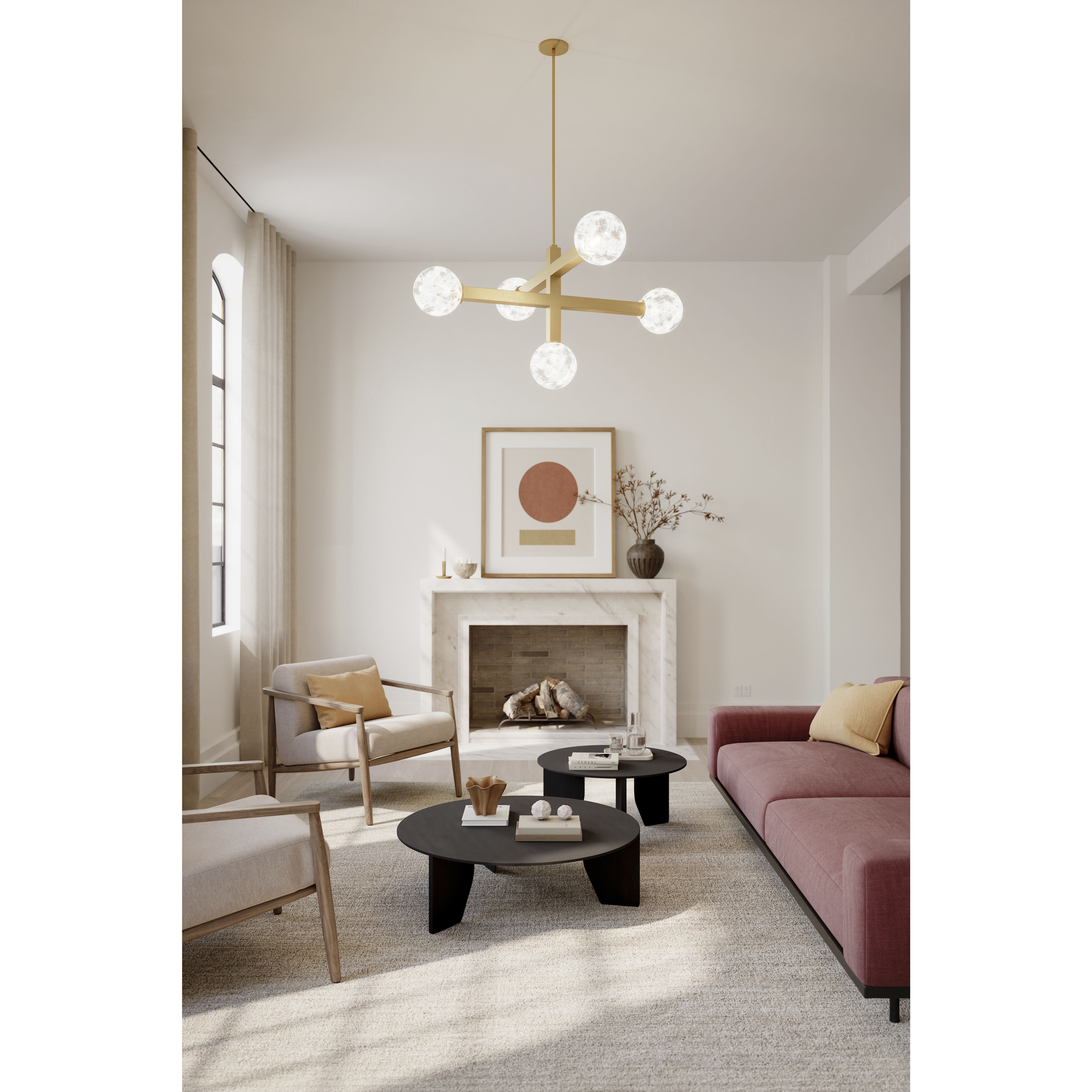 Narra 5 Light 47 inch Legacy Brass Chandelier Ceiling Light
