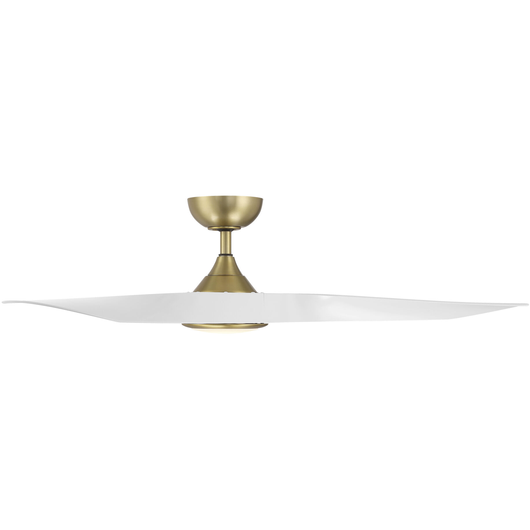 Swirl 54 inch Soft Brass Matte White with Matte White Blades Downrod Ceiling Fans, Smart Fan