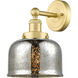 Bell 1 Light 6.5 inch Satin Gold Sconce Wall Light in Silver Plated Mercury Glass, Large