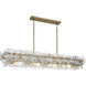 Loren 5 Light 54 inch Weathered Brass Linear Pendant Ceiling Light in Textured Clear